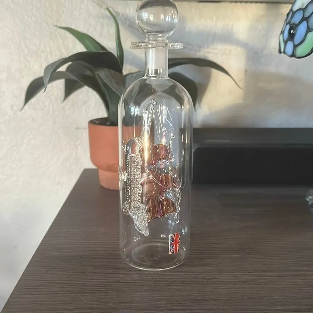 Glass boat inside a glass bottle Made in England